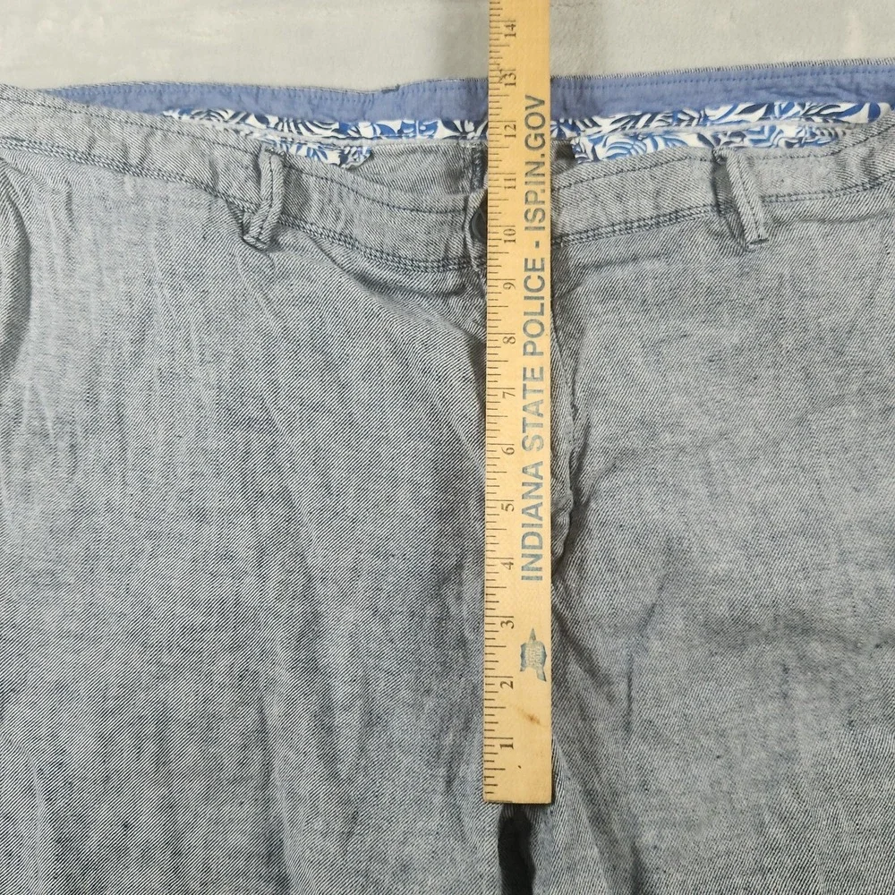 Tommy Bahama Men's Sz 42 Shorts Blue Pin Stripe‎ 100% Linen 10